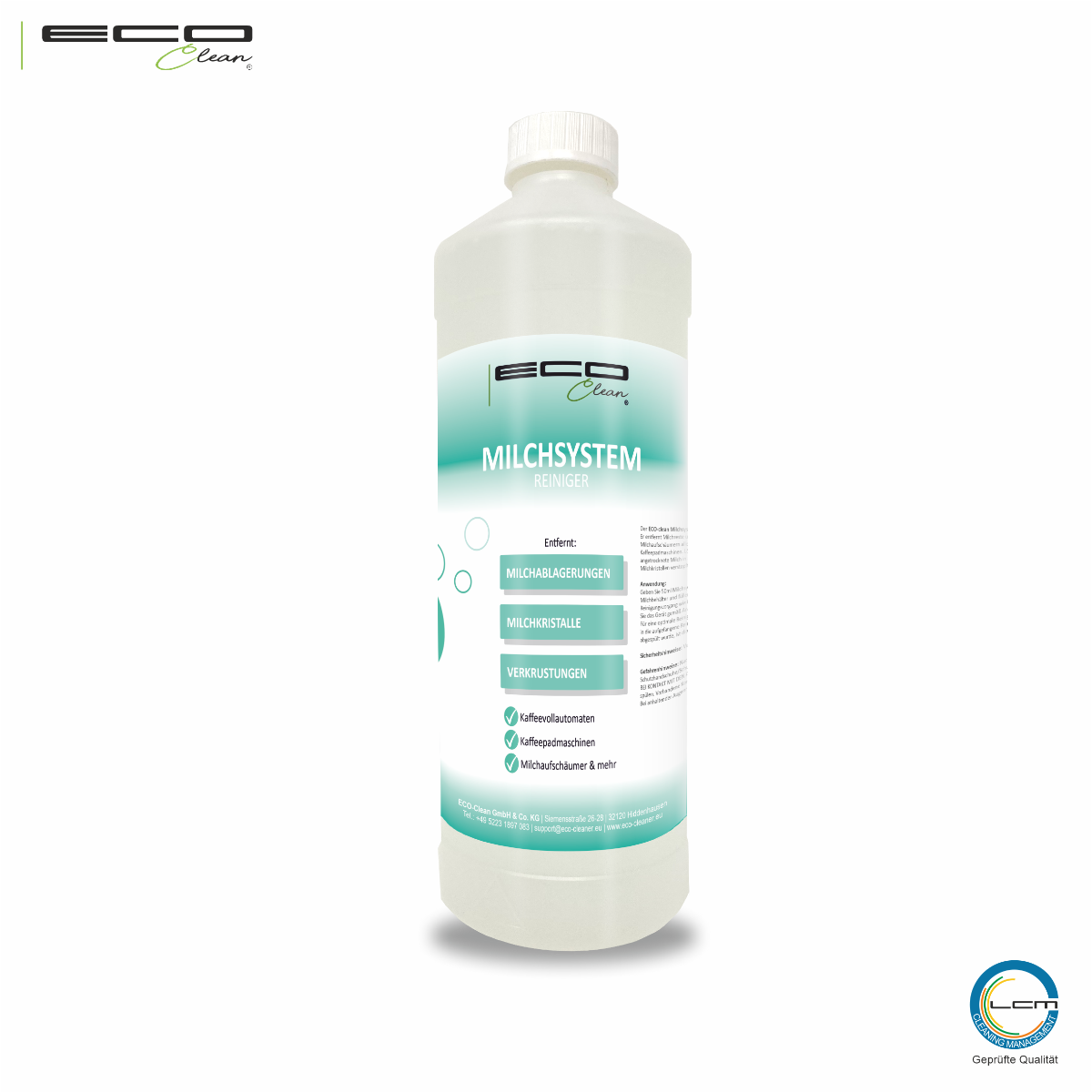 Eco-Clean by LcM®  ECO-Clean® Milchsystemreinger in 1 Liter